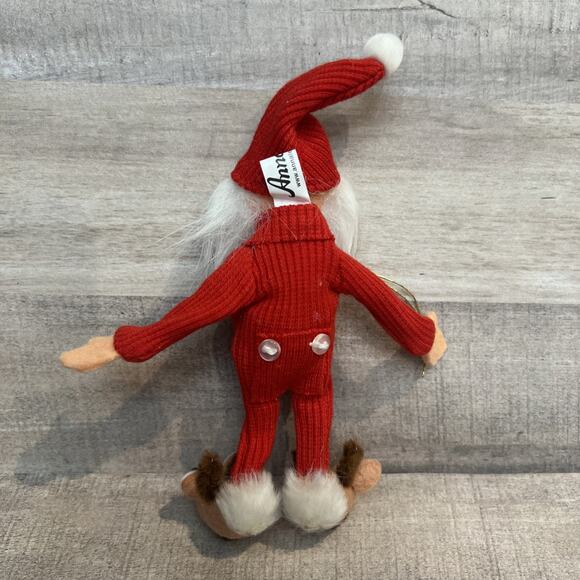 AnnaLee Bedtime Santa Ornament 2007 Handpainted Mouse Slippers 6” Posable - Picture 5 of 7